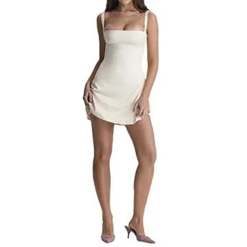 Women Cami Mini Dress Sexy Sleeveless Bodycon Mini Dress Backless Short Dress E Girl Clubwear