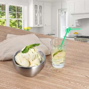 IMEEA Insulated Ice Cream Bowl 24oz Double Walled Insulated Bowl for Soup, Cereal SUS304 Stainless S...