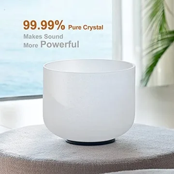 CVNC Frosted Quartz Singing Bowl for Sound Healing