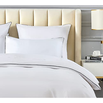 DAUAOTO Full Queen Microfiber Duvet Cover Set with Piping