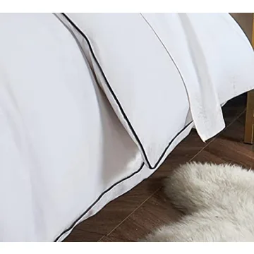 DAUAOTO Full Queen Microfiber Duvet Cover Set with Piping