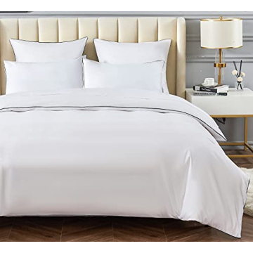 DAUAOTO Full Queen Microfiber Duvet Cover Set with Piping