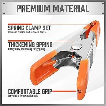 HORUSDY 32-Piece 2" inch Small Spring Clamp, Spring Metal Spring Clamps, 3/4"-inch Jaw opening