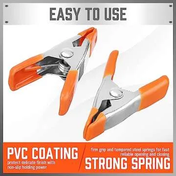 HORUSDY 32-Piece 2" inch Small Spring Clamp, Spring Metal Spring Clamps, 3/4"-inch Jaw opening