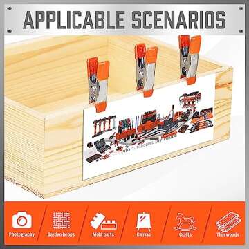 HORUSDY 32-Piece 2" inch Small Spring Clamp, Spring Metal Spring Clamps, 3/4"-inch Jaw opening