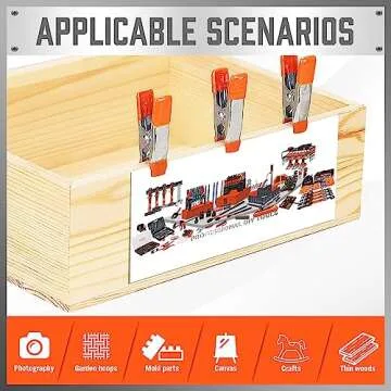 HORUSDY 32-Piece 2" inch Small Spring Clamp, Spring Metal Spring Clamps, 3/4"-inch Jaw opening