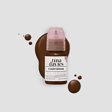 Tina Davies Professional Brow Pigment Collection - Permanent Eyebrow Makeup - Colours Heal True to Tone - Includes Colour Chart - 8 x 1/2oz bottles