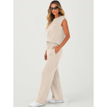 ANRABESS Women's Stylish Summer 2 Piece Outfit Sweatsuit