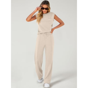 ANRABESS Women's Stylish Summer 2 Piece Outfit Sweatsuit