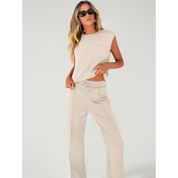 ANRABESS Women's Stylish Summer 2 Piece Outfit Sweatsuit