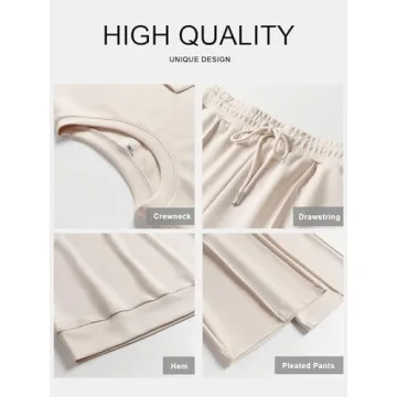 ANRABESS Women's Stylish Summer 2 Piece Outfit Sweatsuit