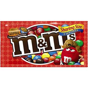 M&M'S Peanut Butter Chocolate Candy Sharing Size 2.83-Ounce Pouch 24-Count Box