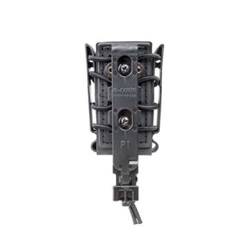 Soft Shell Scorpion -Short- Pistol Mag Carrier with P1 molle/Stacking Clip (Black Frame/Black Shell)