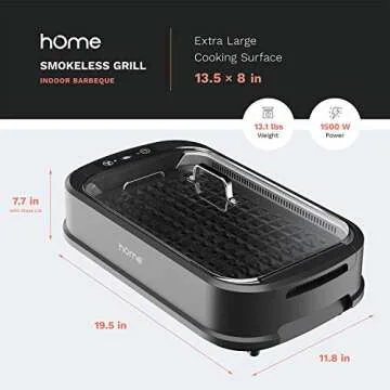 hOmeLabs Indoor Smokeless Electric Grill with Griddle Plate