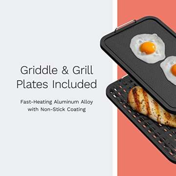 hOmeLabs Indoor Smokeless Electric Grill with Griddle Plate