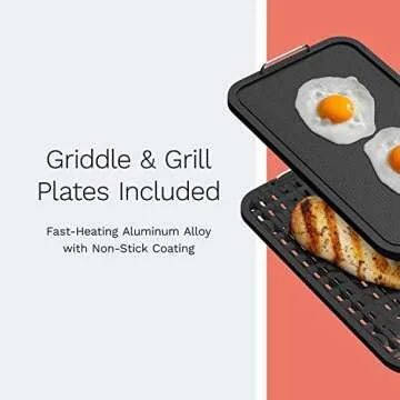 hOmeLabs Indoor Smokeless Electric Grill with Griddle Plate