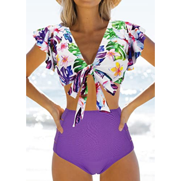 Chic Binlowis High Waist Flounce Bikini Set for Women