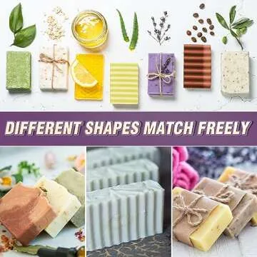 Silicone Soap Mold - Walfos 2Pcs Flexible Soap molds for soap Making Comes with Wood Box, Stainless Steel Wavy + Straight Scraper Cutters Rectangular Loaf Soap Mold