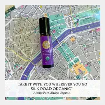 Organic Lavender Essential Oil Roll On, Lavandula Angustifolia, 100% Pure USDA Certified Aromatherapy for Calming, Relaxation & Skin - 10 ml Roller by Silk Road Organic - Always Pure, Always Organic