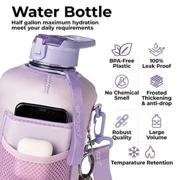 Ultimate 74oz Half Gallon Water Bottle with Storage & Straw