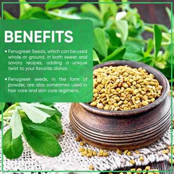 Jiva Organic Fenugreek Seeds 7 Ounce – Non-GMO, Gluten Friendly, All Natural Fenugreek Spice – Organic Fenugreek Seeds for Hair Growth, Cooking & Sprouting - Methi Seeds for Methi Dana Water