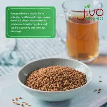 Jiva Organic Fenugreek Seeds 7 Ounce – Non-GMO, Gluten Friendly, All Natural Fenugreek Spice – Organic Fenugreek Seeds for Hair Growth, Cooking & Sprouting - Methi Seeds for Methi Dana Water