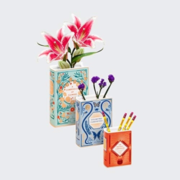 Vibrant Literary-Inspired Ceramic Vase for Home Décor