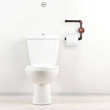MyGift Industrial Pipe Toilet Paper Roll Holder - Stylish & Functional