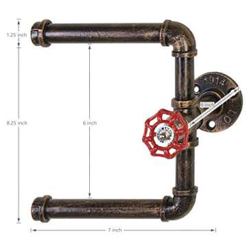 MyGift Industrial Pipe Toilet Paper Roll Holder - Stylish & Functional