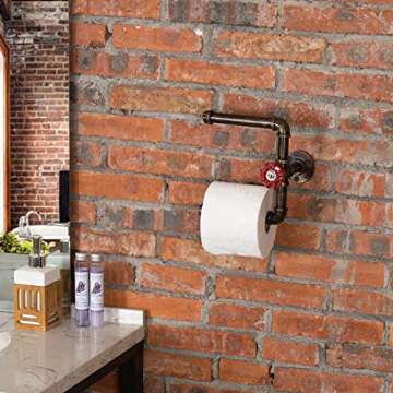 MyGift Industrial Pipe Toilet Paper Roll Holder - Stylish & Functional