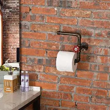 MyGift Industrial Pipe Toilet Paper Roll Holder - Stylish & Functional