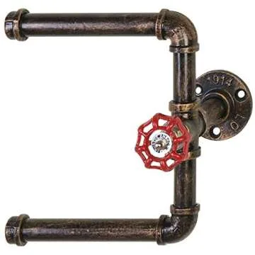 MyGift Industrial Pipe Toilet Paper Roll Holder - Stylish & Functional