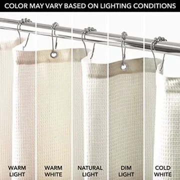 mDesign Luxury Waffle Knit Shower Curtain Spa Quality Cotton Blend