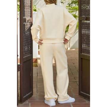 MEROKEETY Women's Fall 2 Piece Sweatsuits Set Long Sleeve Zip Up Sweatshirt Wide Leg Sweatpants Lounge Sets