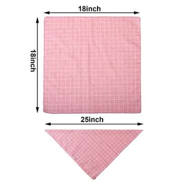 SATINIOR 8 Pieces Dog Bandanas Plaid Polka Dots Dog Triangle Scarf Soft Washable Dog Kerchief Adjust...
