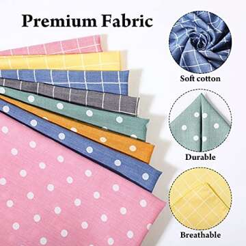 SATINIOR 8 Pieces Dog Bandanas Plaid Polka Dots Dog Triangle Scarf Soft Washable Dog Kerchief Adjustable Pet Bib Accessories for Small Medium Large Dogs Puppies Cats Pets, 8 Count (Pack of 1)