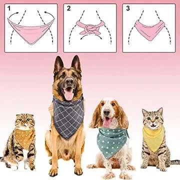 SATINIOR 8 Pieces Dog Bandanas Plaid Polka Dots Dog Triangle Scarf Soft Washable Dog Kerchief Adjustable Pet Bib Accessories for Small Medium Large Dogs Puppies Cats Pets, 8 Count (Pack of 1)