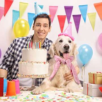 SATINIOR 8 Pieces Dog Bandanas Plaid Polka Dots Dog Triangle Scarf Soft Washable Dog Kerchief Adjustable Pet Bib Accessories for Small Medium Large Dogs Puppies Cats Pets, 8 Count (Pack of 1)