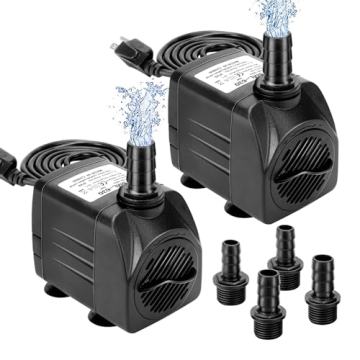 GROWNEER 2 Packs 550GPH Submersible Pump 30W Ultra Quiet Fountain Water Pump, 2000L/H, with 7.2ft Hi...
