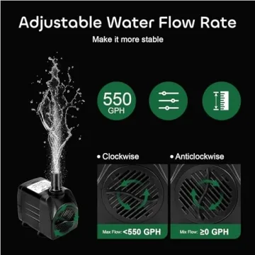 GROWNEER 550GPH Ultra Quiet Submersible Pump for All