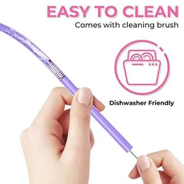 Heart Shaped Silicone Straws - 15 Pack with Cleaners