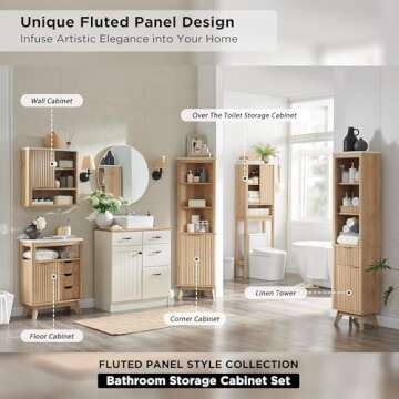 RedLemon Stylish Bathroom Wall Cabinet w/Faux Marble Top