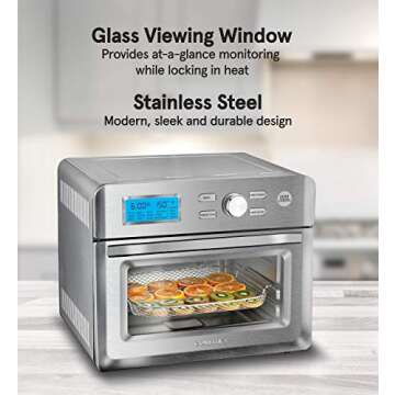 Gourmia GTF7600 16-in-1 Multi-function, Digital Stainless Steel Air Fryer Oven - 17 Cooking Presets, silver