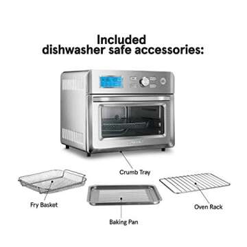 Gourmia GTF7600 16-in-1 Multi-function, Digital Stainless Steel Air Fryer Oven - 17 Cooking Presets, silver