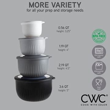 Nesting Prep Bowls Set with Lids - 8 Piece Set