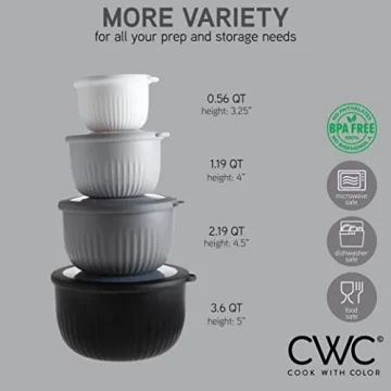 Nesting Prep Bowls Set with Lids - 8 Piece Set