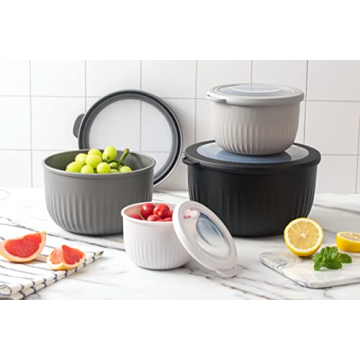 Nesting Prep Bowls Set with Lids - 8 Piece Set