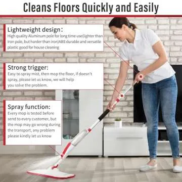 Mops for Floor Cleaning Wet Spray Mop with 14 oz Refillable Bottle and 2 Washable Microfiber Pads Home or Commercial Use Dry Wet Flat Mop for Hardwood Laminate Wood Ceramic