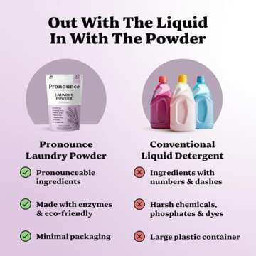 Pronounce Laundry Detergent Powder Alternative | Earth-Derived Ingredients, Eco-Friendly, Safer for Sensitive Skin, Eczema, and Babies. Stain + Smell Fighting. HE Safe (Lavender, 120 Loads).