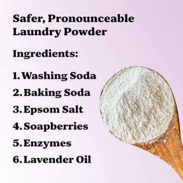 Pronounce Laundry Detergent Powder Alternative | Earth-Derived Ingredients, Eco-Friendly, Safer for Sensitive Skin, Eczema, and Babies. Stain + Smell Fighting. HE Safe (Lavender, 120 Loads).